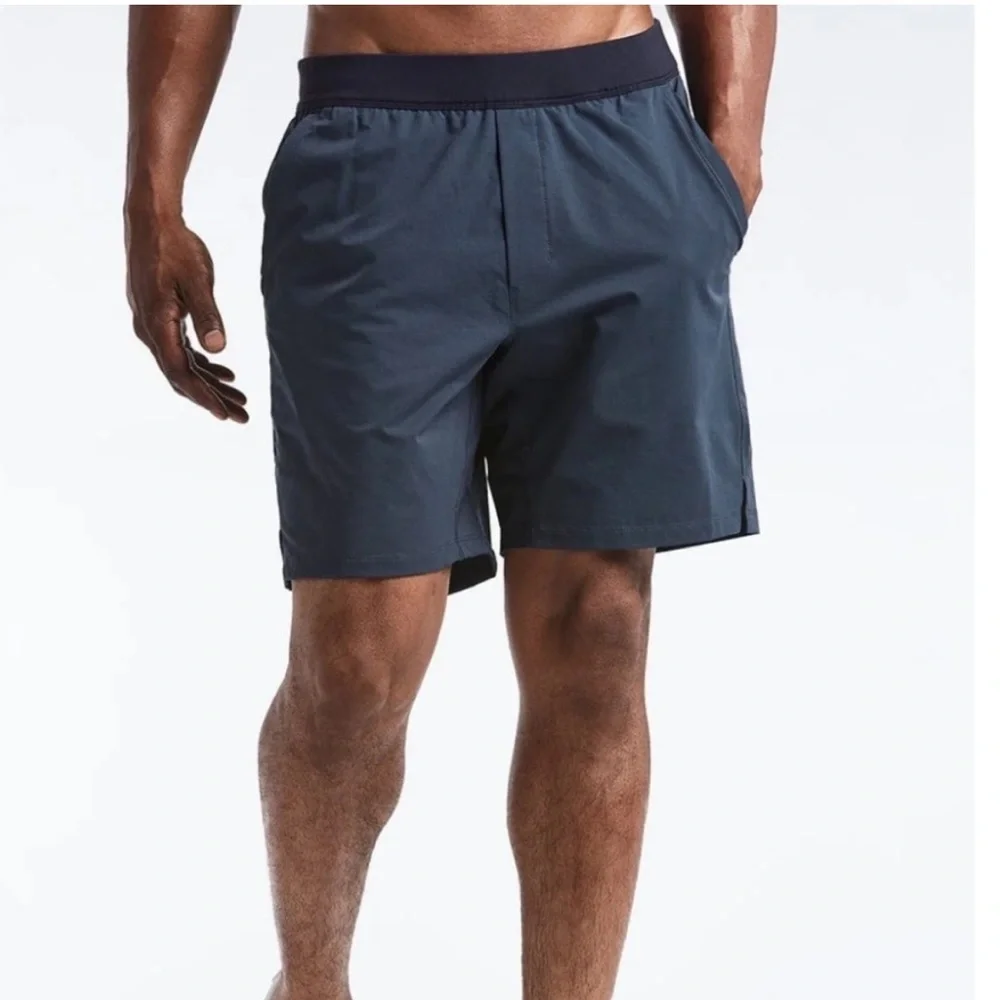 Public Rec Flex Shorts 36 navy blue pockets lined athletic workout Athleisure